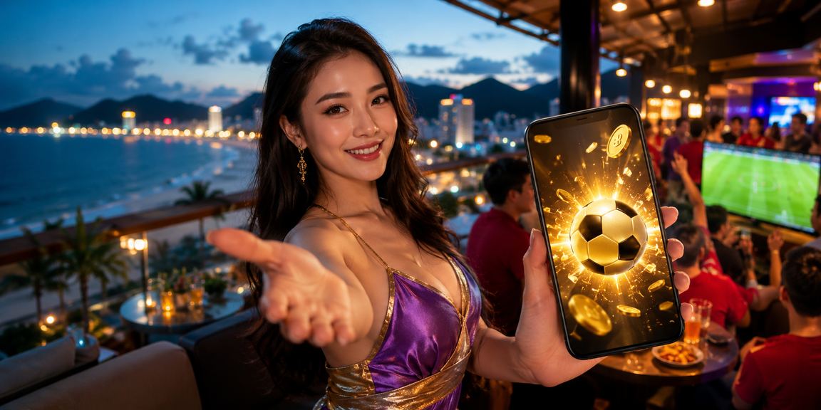 Người dùng tại bãi biển Đà Nẵng kiểm tra thông tin bảo mật tài khoản cá cược