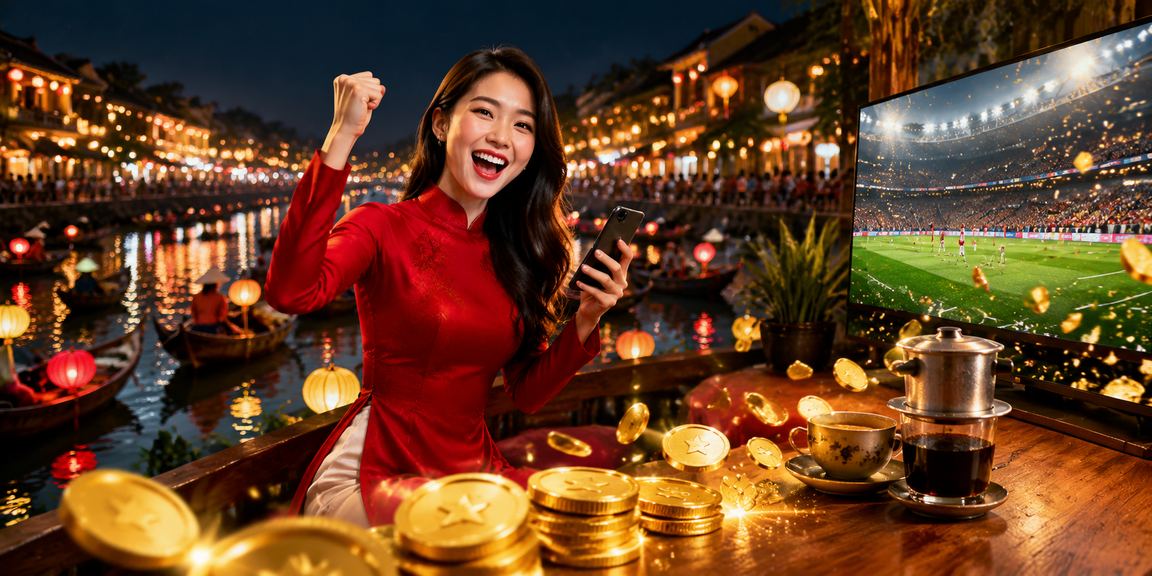 Người dùng Hội An nhận thưởng đăng ký mới qua điện thoại trong không gian lễ hội